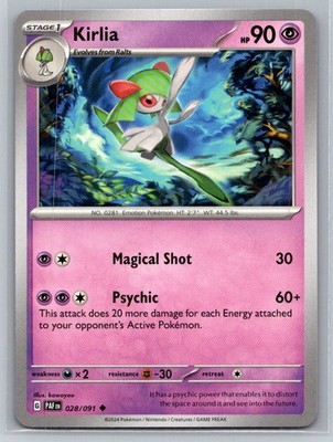 Kirlia #028/091 SV: Paldean Fates Common - Pokemon Cards D77