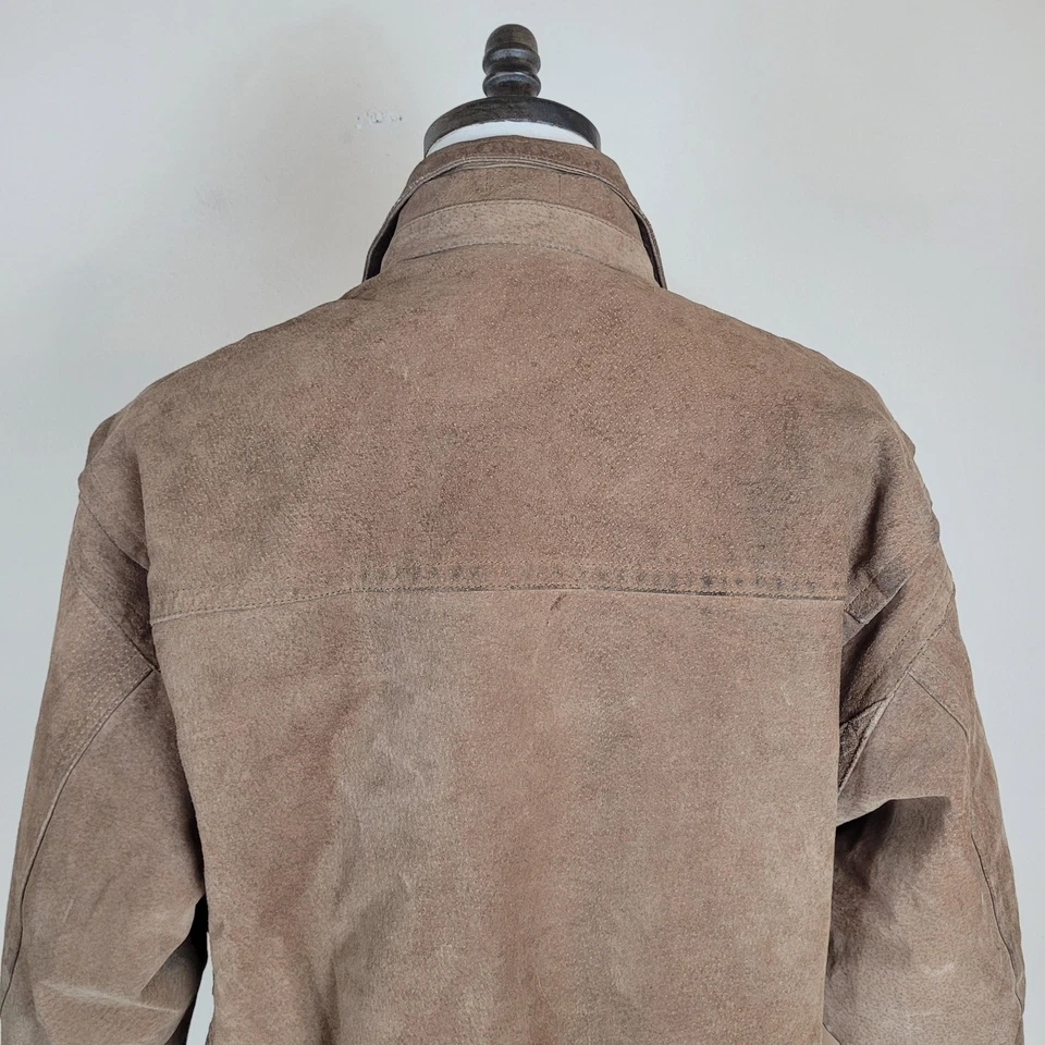 Chaqueta de Colección Pierre Cardin Para Hombre Grande Marrón Gamuza Cuero Bombardero Años 90 Clásica Foto 3 de 4
