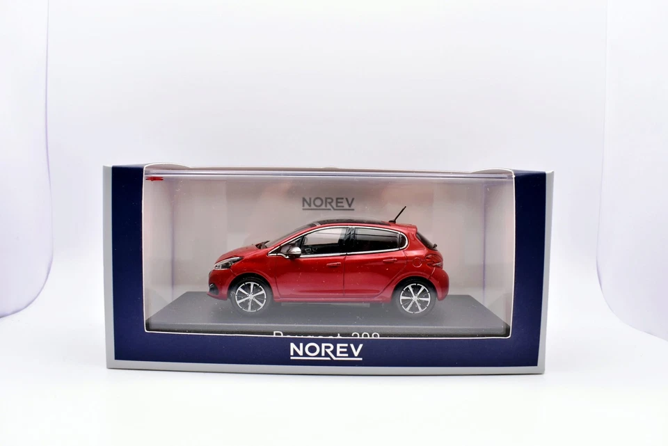 Modellino auto scala 1:43 Peugeot 208 red norev diecast collezione modellismo - Immagine 2 di 4