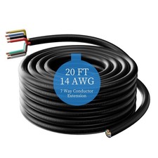 14 Gauge 20 FT 7 Way Trailer Wire Pure Copper Heavy Duty 7 Pin Trailer Wiring...