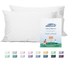 Set of 2 King Pillowcases 100 Cotton Soft Breathable White 20x40 Inch