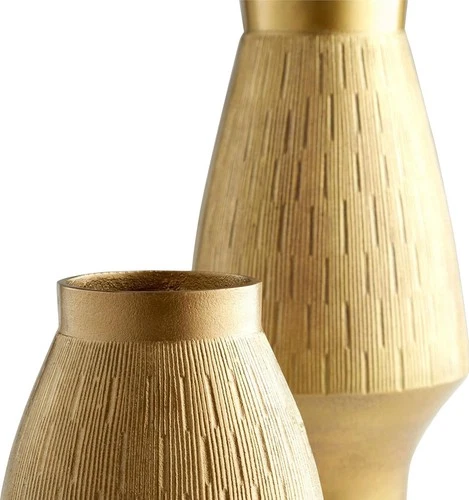 Elegant Traditional Gold Aluminum Vase-Aria Collection - Picture 1 of 6