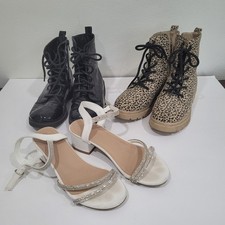 Girls Shoe Bundle Wonder Nation Glitter Boots Leopard Boots Rhinestone Sandals