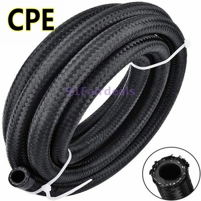 4AN 6AN 8AN 10AN 12AN Nylon & Stainless Steel Braided Fuel Hose Oil Gas Air Line