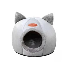 Cat Head Shape Cute And Comfortable Warm Cat House Safe Sleep Cave Non-Slip Semi