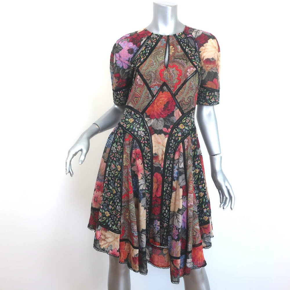 Zimmermann Trinity Artisan Patchwork Dress Multic… - image 1