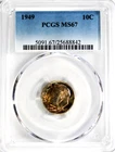 1949 Roosevelt Dime PCGS MS67 #GA6-42 "90% Silver"