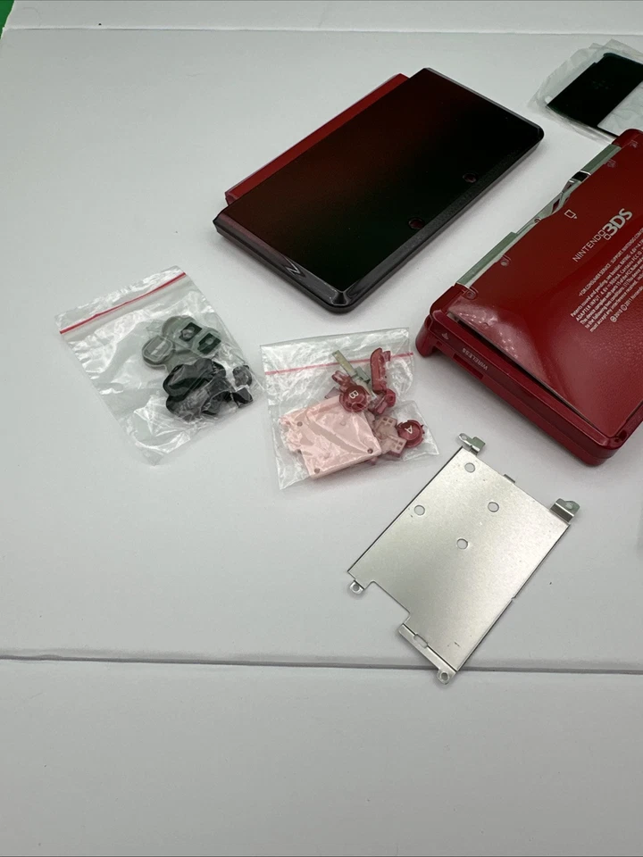 Full Housing Shell Case for Nintendo 3DS System Replacement Screen Aqua RED - Image 4 of 4