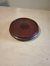 Vintage Wooden  Oval Display Stand Pedestal Home Decor Plantar Vase Wood