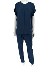 Loro Piana Blue Silk-Blend Lounge Set   Size 46