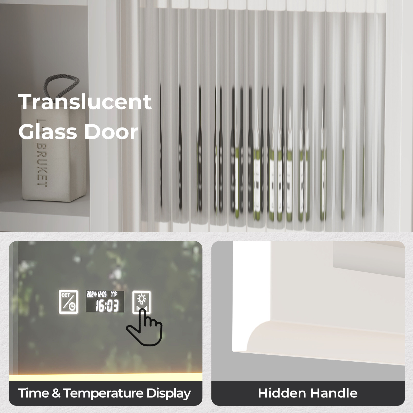 28x28" LED Mirrored Medicine Cabinet for Bathroom w/ USB Power Outlet Wall Mount