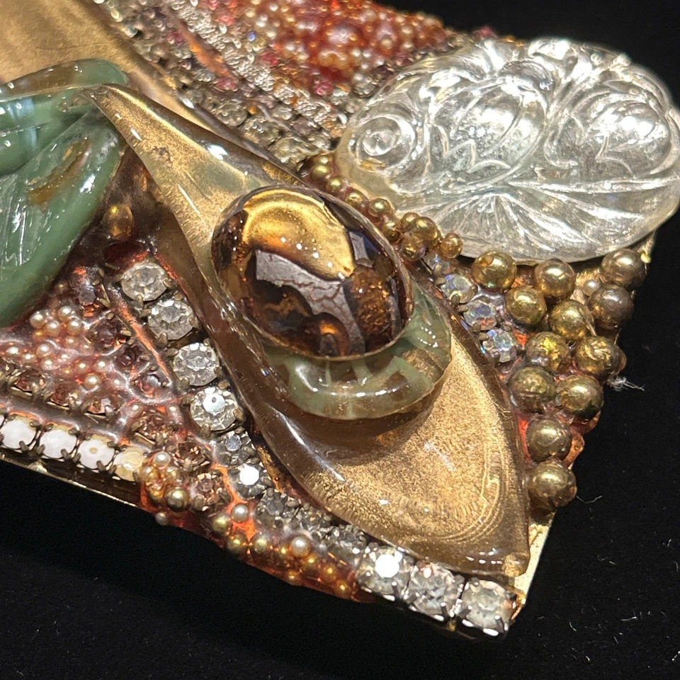 Vintage 1980's Wendy Gell Belt Buckle Handmade 3.5x2.5 in Artist OOAK RARE - Image 3 of 4