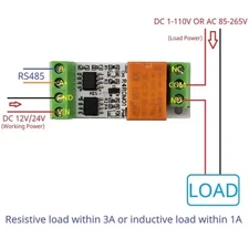 Mini RS485 Relays Board for Remote IO Controls with Modbus RTU Supports 5V 12V