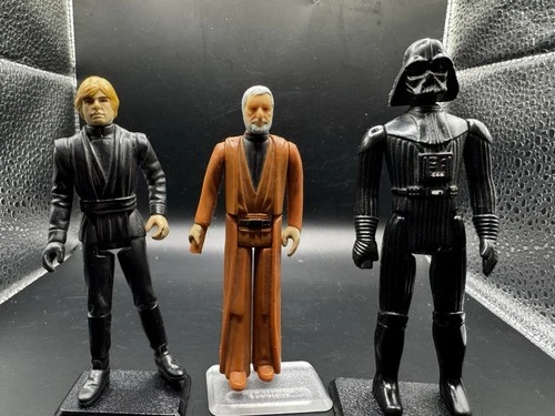 Vintage Kenner Luke Skywalker Obi-Wan Kenobi & Darth Vader 1977 1983 Action Fig