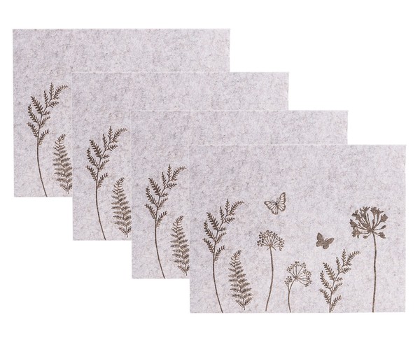4Er Set Tischset Filz 45X35Cm Blumen Platzdeckchen Platzset FrüHling Tischdeko-image