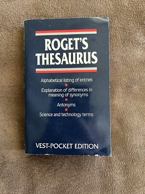 Roget's Thesaurus Vest-Pocket Edition Paperback Book
