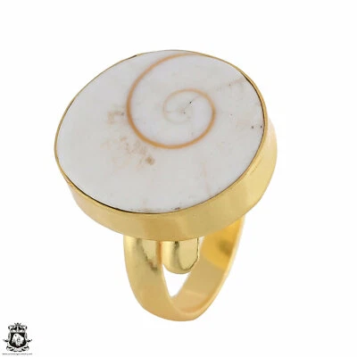 Anillo enchapado en oro 24K ajustable Shiva Shell talla 7 - talla 10 GPR1781 Foto 1 de 4