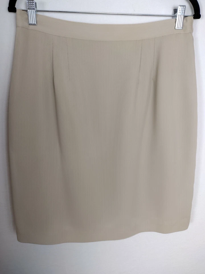 J. G. Hook 女士尺寸 12 Biege 彩色罗纹聚乙烯织物裙套装 S61 — 第 3/4 张图片