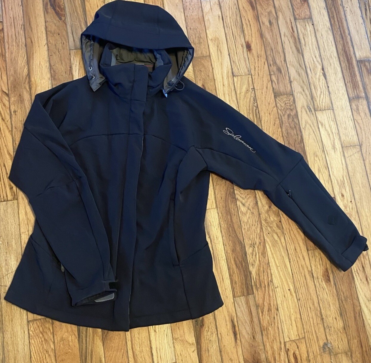 Cappotto con cappuccio Salomon Donna Inverno Foderato in Pile Sci Neve Giacca Outdoor