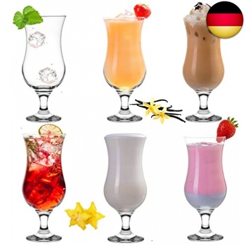 Platinux Cocktailgläser 400ml (max. 470ml) aus Glas Set (6-Teilig)