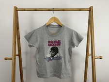 VTG 80s Michael Jackson Thriller Tour Concert Gray T-Shirt Size XS 15x18