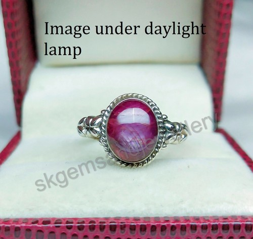 Natural Star Ruby Ring 925 Sterling Silver Ring Handmade Fine Ring All Size - Picture 7 of 10