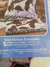 Mary Maxim Latch Hook Kit Wild Horses 36482 Horses Rug 24 x 33