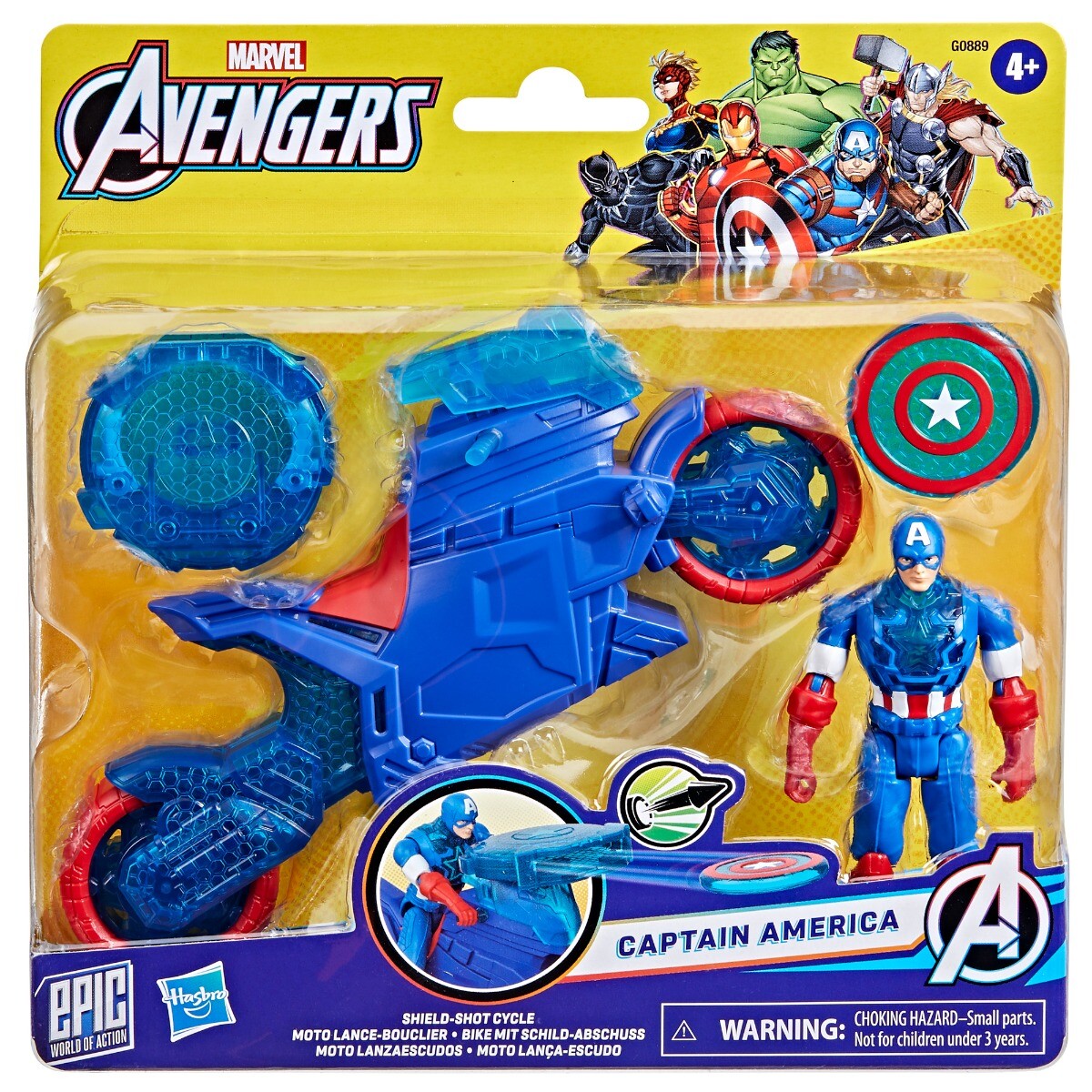 Avengers Marvel Captain America Action Figure With Shield-Shot Cycle Vehicle - Board Game - Image 3