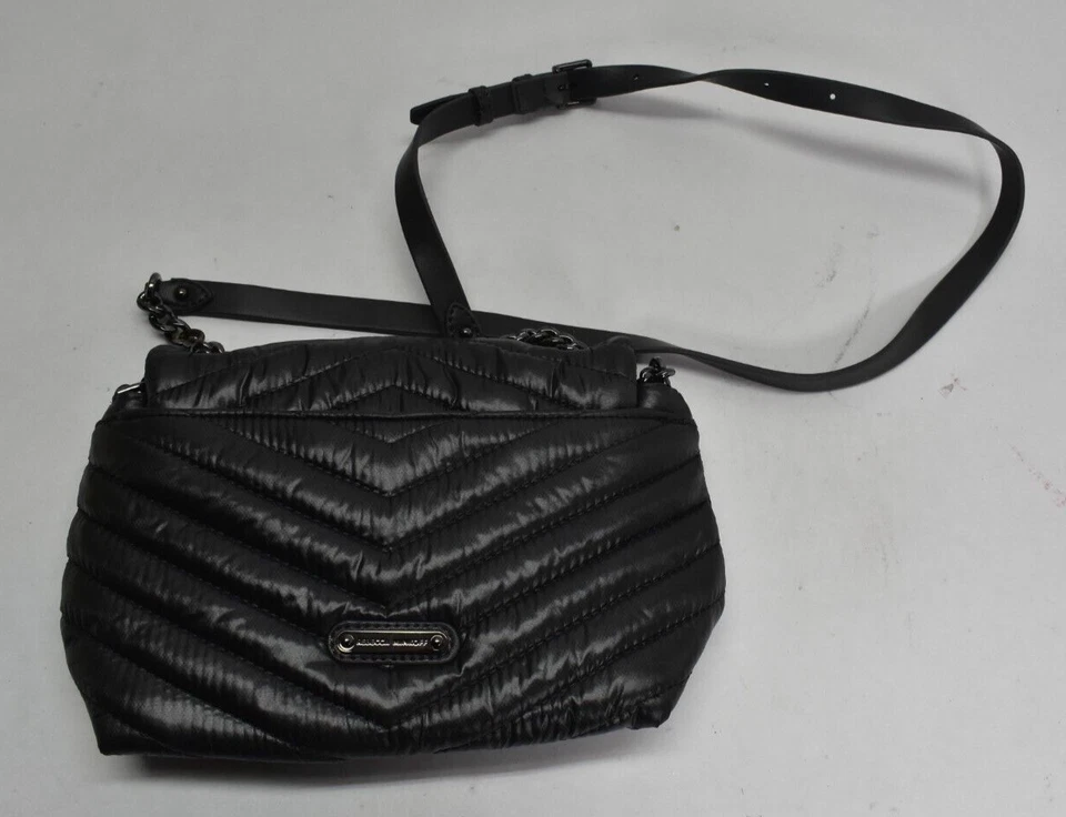 Bolso Bandolera Rebecca Minkoff Edie Acolchado Nylon Gris Oscuro 21" Caída Foto 2 de 4