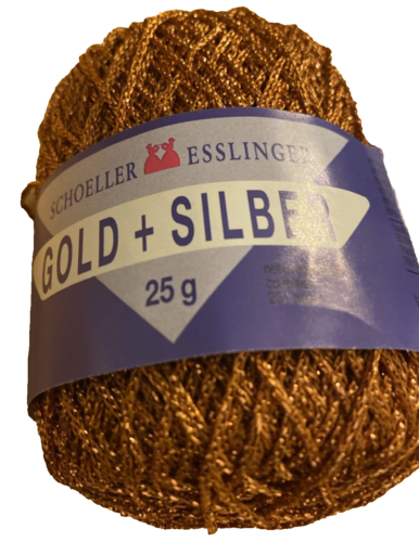 3 x 25 g Schoeller "Gold + Silber Lurex  rotgold NEU  VINTAGE - Bild 1 von 3
