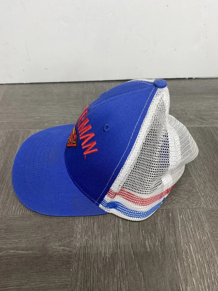 Gorra de béisbol ajustable vintage Superman Snapback Hat Six Flags Foto 2 de 4