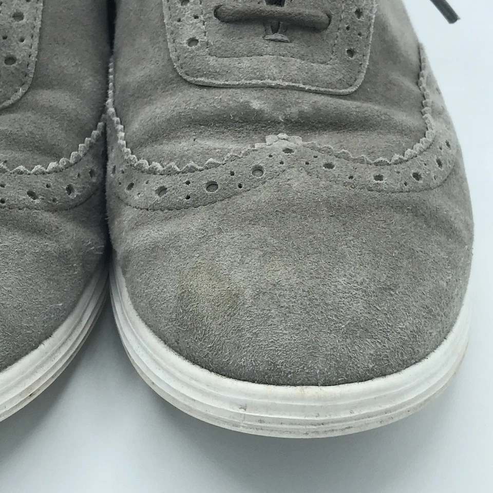 Cole Haan Women’s Shoe Misha Grand OS Size 6.5 Gray Suede Wingtip Sneaker GUC - Image 3 of 4