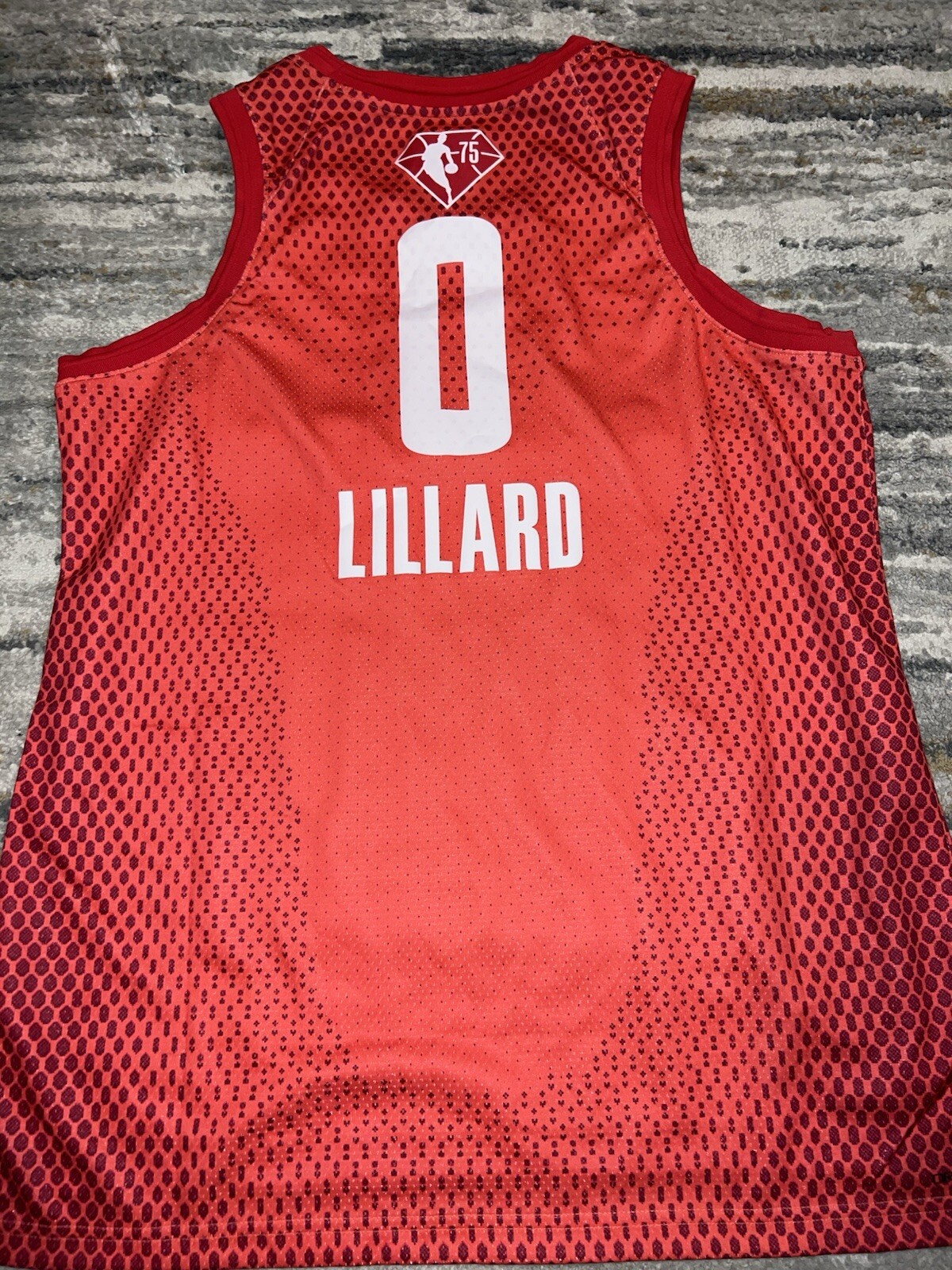 NWOT Damian Lillard 2022 NBA All Star Swingman Jersey Nike Jordan Size 52 XL Red thumbnail 7
