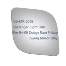 Towing Mirror Glass for 1997 Dodge Ram 1500 2500 3500 Van Pickup Right Side RH