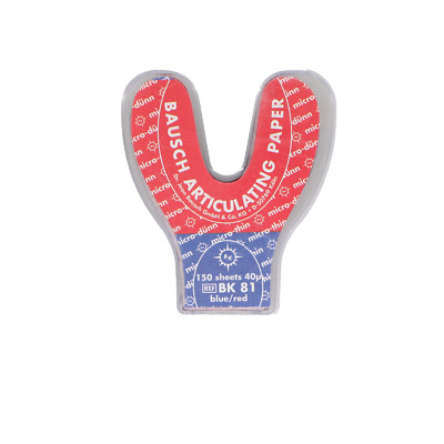 Bausch BK81 Arti Check Articulating Paper Strips Horseshoe Blue/Red .0016'' 150Pk