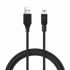 5ft Mini USB Cable Cord For Plomo Tipo A A 5 Pin B Cargador de telefono Negro
