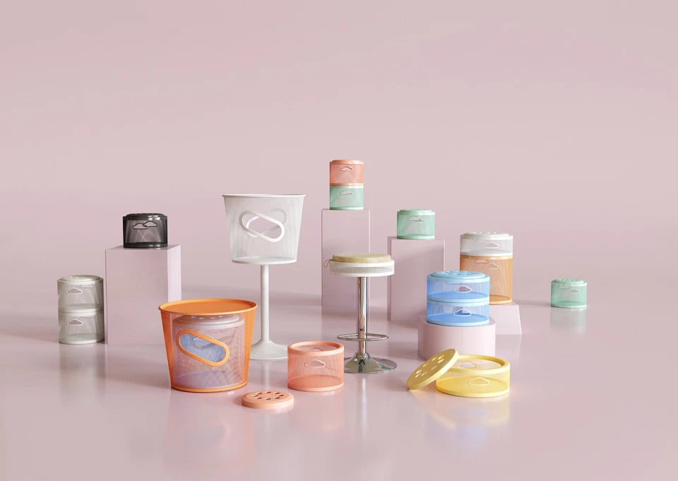 Small Button Stool with Cloud Shape handle Home Furniture Decor Toys Storage - Image 2 of 4