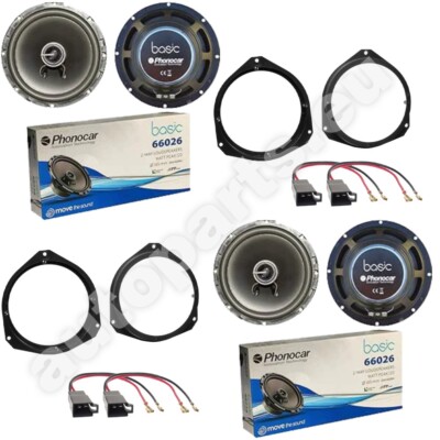 Kit 4 Coaxial Lautsprecher 165mm Woofer 60W für Alfa Romeo Mito