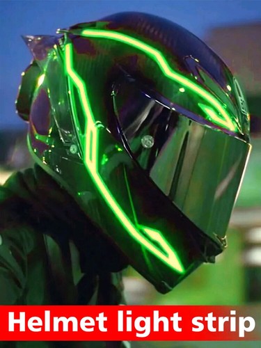 Motorcycle Helmet 4-in1 LED Light Strip Decor Night Safety Accessories Universal - Picture 10 of 21
