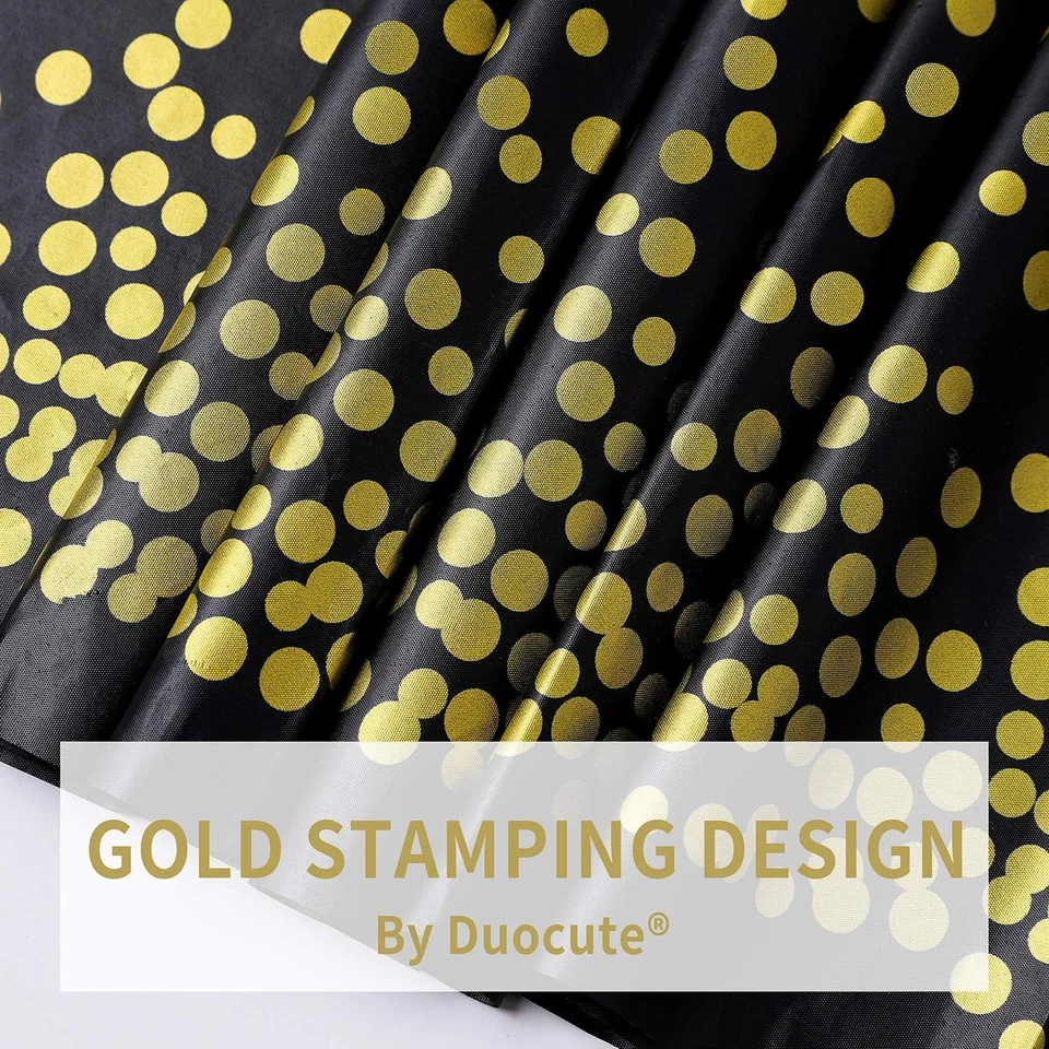 Black and Gold Disposable Tablecloth for Party Gold Dot Rectangular Plastic T... - Image 2 of 4