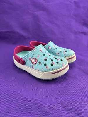 Crocs Crocband Platform Clogs - Flamingo Print - Kids Size C8/C9