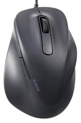 ELECOM Wired USB Ergonomic Shape Mouse  Silent Click  Right Hand  2000DPI  5