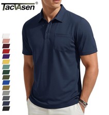 Mens Polo Shirts Short Sleeve with Pocket Cot...