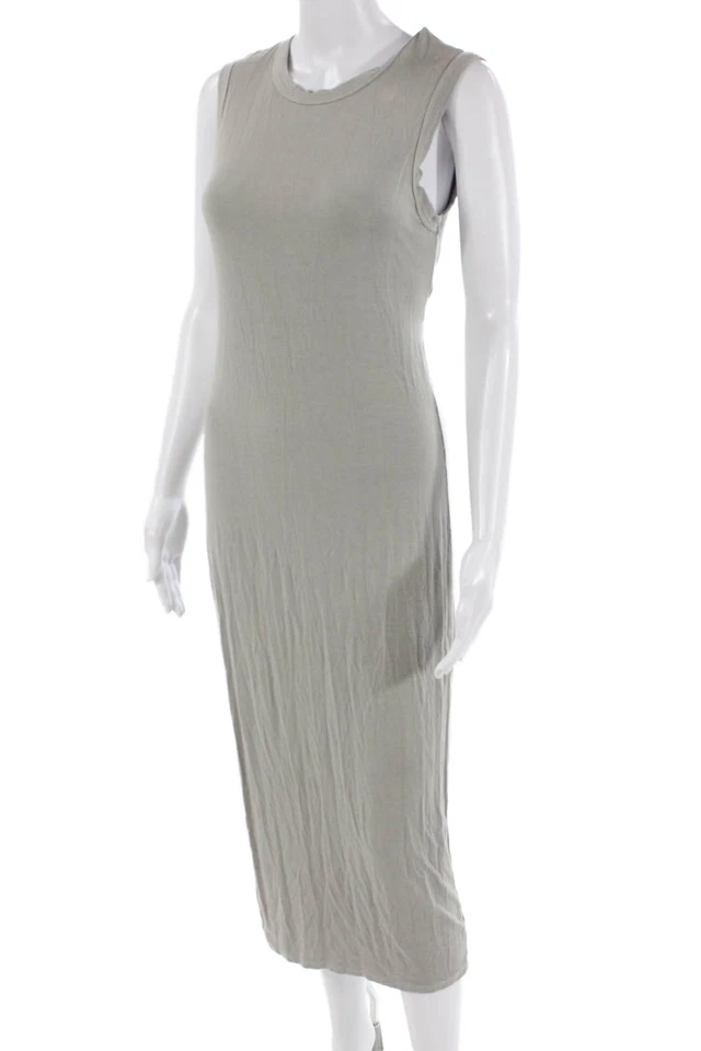 Enza Costa Women Gray Bodycon Tank Dress Sleeveless Size S - Image 2 of 4