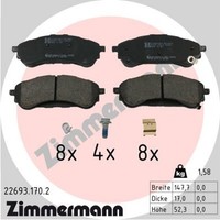 Zimmermann Bremsbelagsatz Scheibenbremse 22693.170.2 FüR Ford Ranger Tke Ecoblue