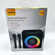 VERKB Karaoke Machine With 2 Wireless Microphone Model T-09- NEW