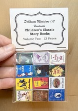 NEW Dollhouse Miniature 1:12 Children s Classic Book Set 12 Pcs Vol 2 Real Pages