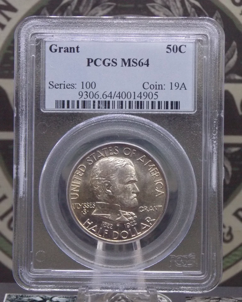 1922 Commemorative *GRANT* Half Dollar 50c PCGS MS64 #905 Unc BU ECC&C, Inc. - Image 3 of 4
