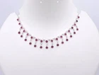 9.25 Gm 925 Sterling Silver Natural Garnet Cab Gemstone Bezel Necklace Size 19"