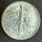 1943 Uncirculated High-Grade Liberty Walking Silver Half Dollar, MS/BU++